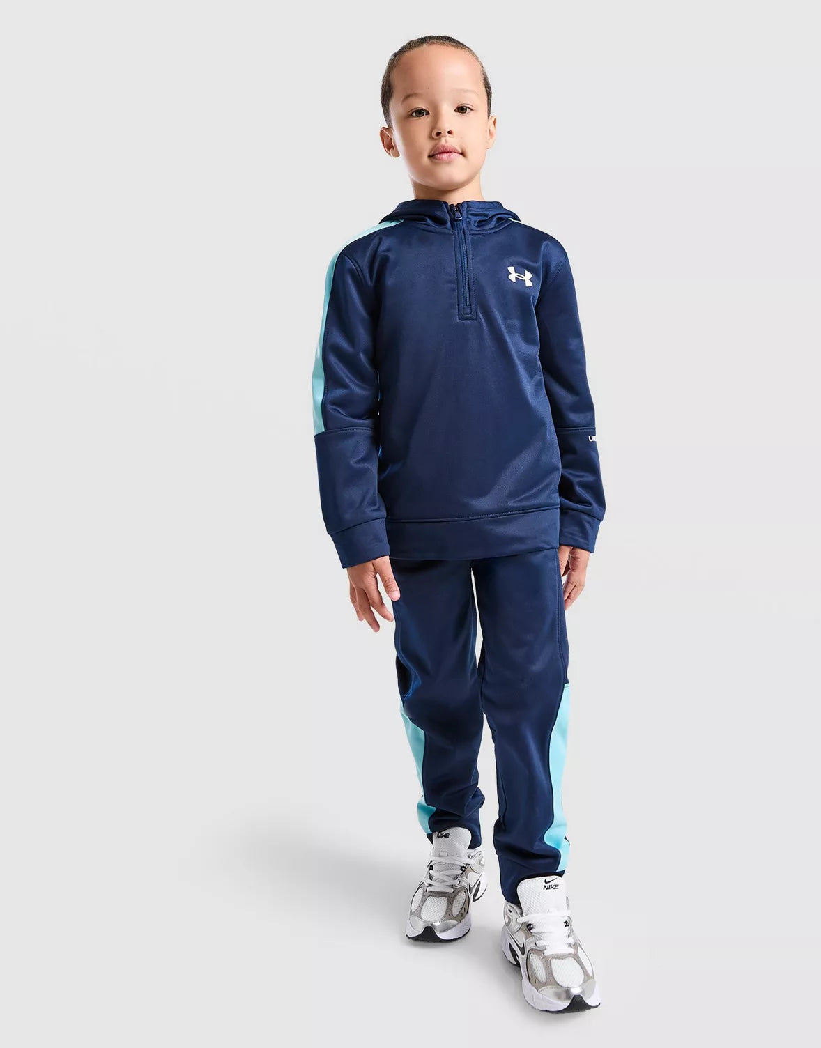 Poly Colour Block 1/4 Zip Tracksuit kids