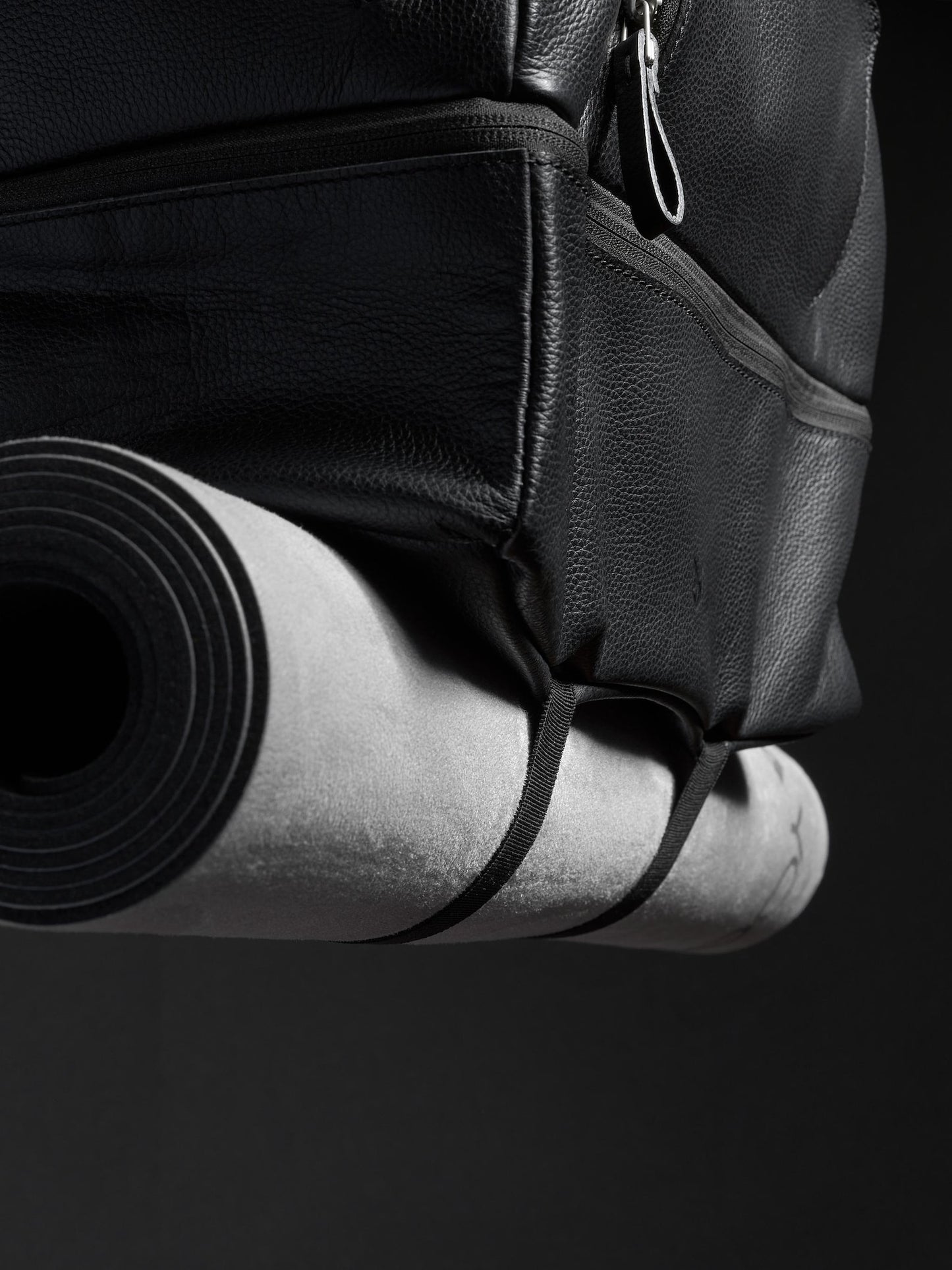 Black Full-Grain Leather Sport Bag | Gym Carryall