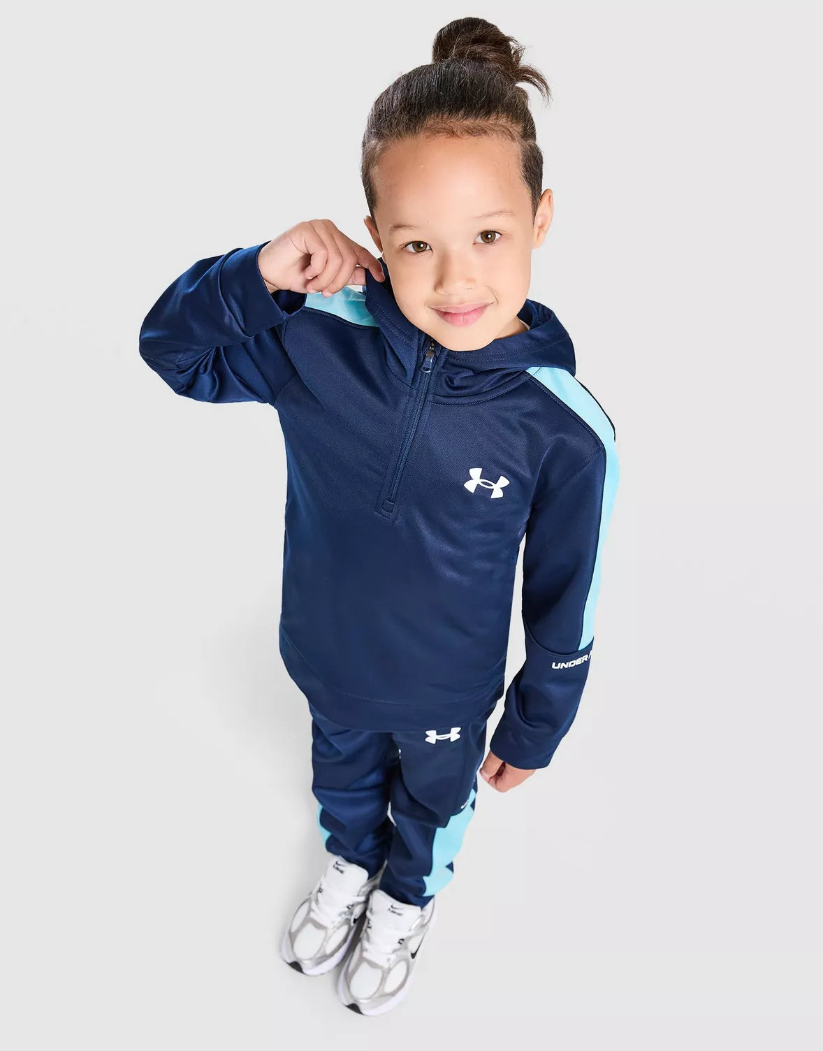 Poly Colour Block 1/4 Zip Tracksuit kids